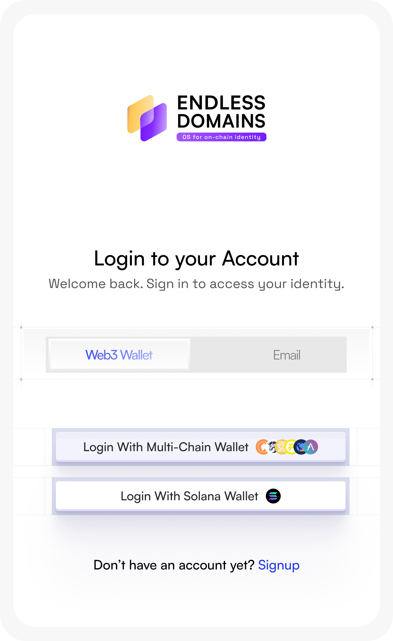 Connect your Wallet screen preview